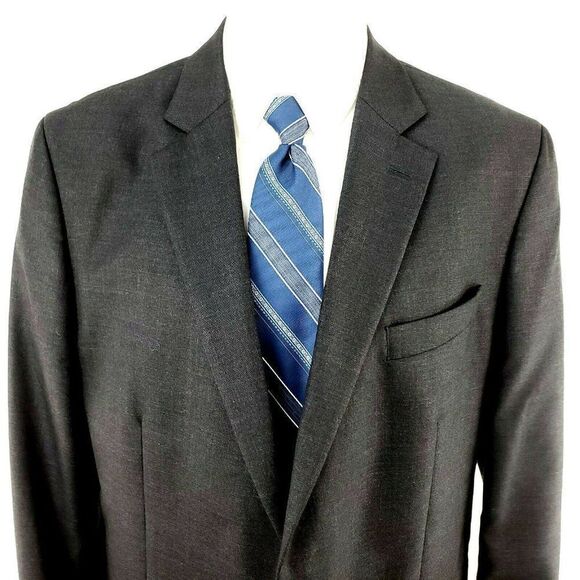 Stafford 44L 2 Silver Button Gray Wool Blazer Spor - Picture 1 of 10